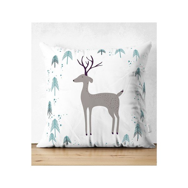 Set 4 fețe de pernă și un napron de masă cu model de Crăciun Minimalist Cushion Covers Winter Wonderland-image-4