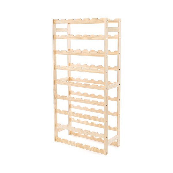 Raft pentru sticle de vin în culoare naturală din lemn de pin număr de sticle 54 60x121x27 cm Luana – Compactor