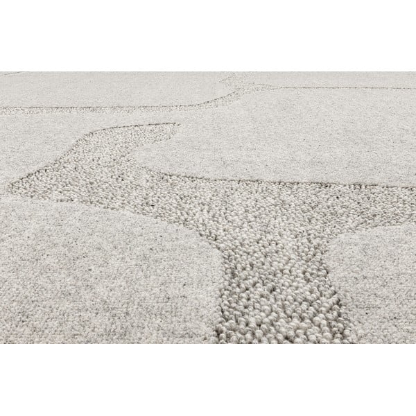 Covor gri deschis din lână 200x300 cm Morphic Organica – Agnella-image-4
