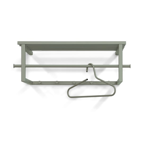 Cuier de perete verde prăfuit cu raft din metal 76 cm Marco – Spinder Design-image-2