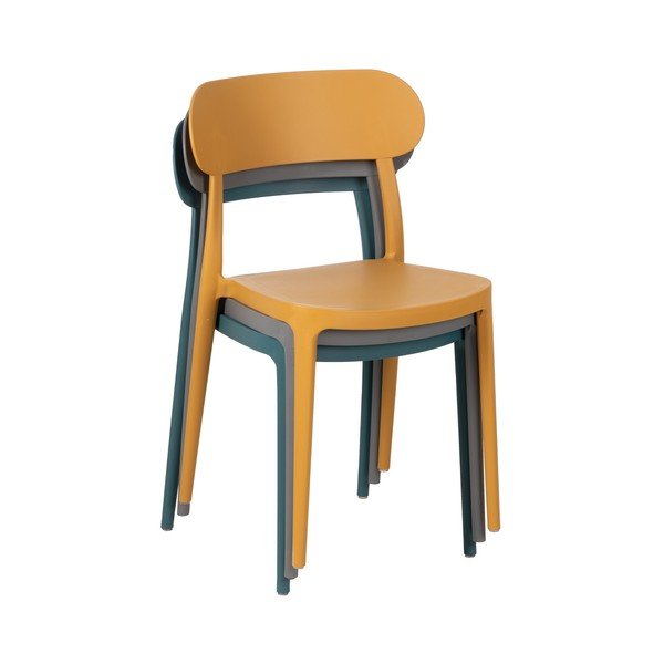 Scaune de dining galben-muștar 2 buc. din plastic – Ixia-image-3