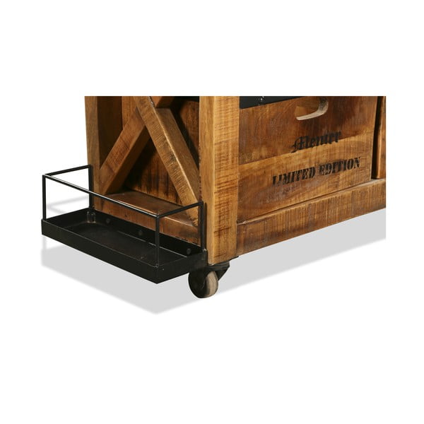 Dulap vinotecă în culoare naturală din lemn de mango număr de sticle 5, 100x92x30 cm Ravi – Interia Home & Living-image-4