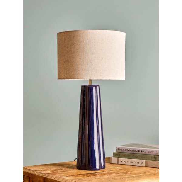 Veioză albastră/crem din metal cu abajur textil (înălțime 61 cm) Cornelie – Bloomingville-image-2