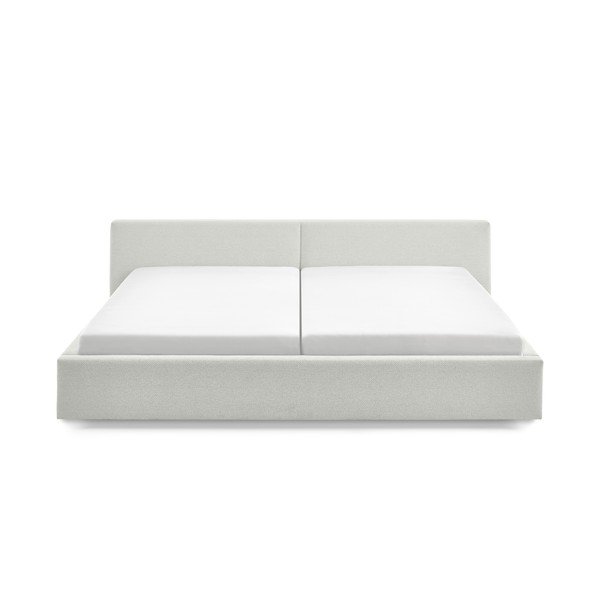 Pat matrimonial alb tapițat cu spațiu de depozitare cu somieră 200x240 cm Cube – Meise Möbel-image-4