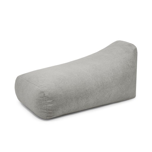 Fotoliu bean bag gri deschis cu tapițerie din țesătură bouclé Snug Long 140 – SLOWDOWN