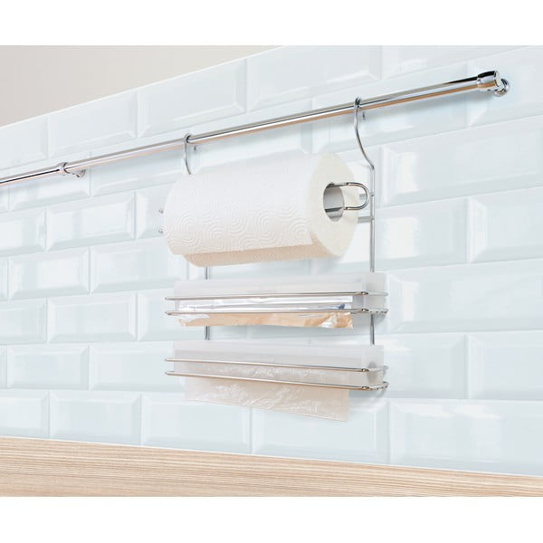 Suport de prosoape de bucătărie  argintiu suspendat din oțel cromat Lonardo – Metaltex-image-2