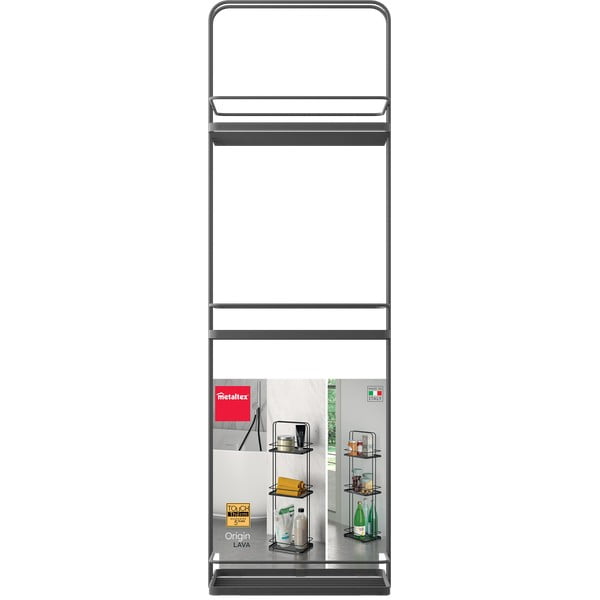 Raft pentru baie negru mat din oțel Lava – Metaltex-image-4