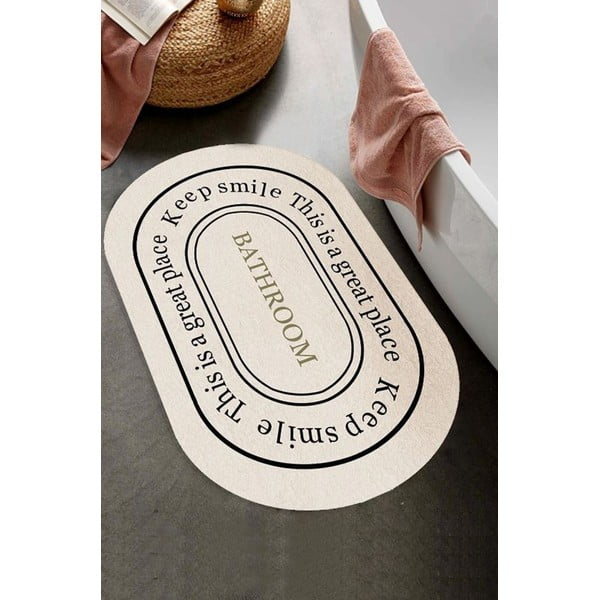 Covoraș de baie crem din catifea 60x100 cm – Mila Home-image-1