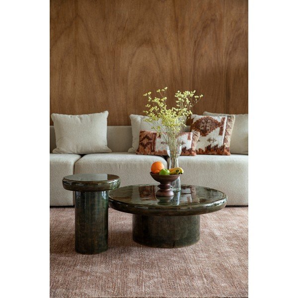 Măsuță de cafea verde rotundă din lemn de mango ø 60 cm Mush – Dutchbone-image-1