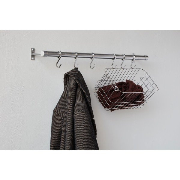 Cuier de perete argintiu mat din oțel inoxidabil 70 cm Hang-It – Mette Ditmer Denmark-image-2
