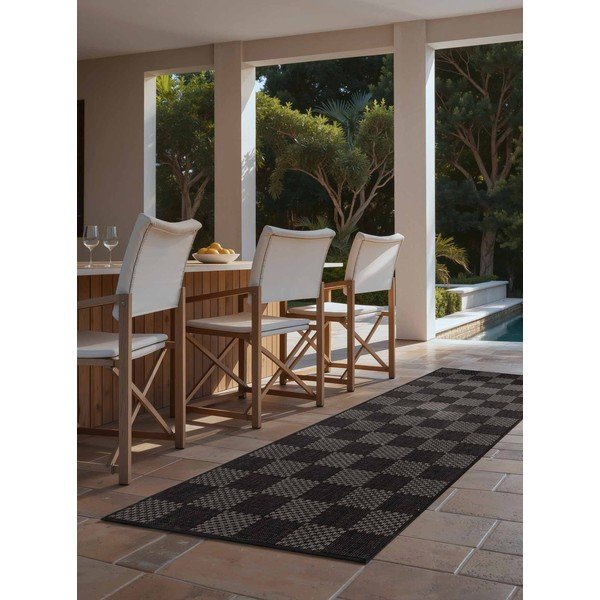 Covor tip traversă pentru interior și exterior negru/crem 80x200 cm Haringey Dorothy – Ted Baker-image-1