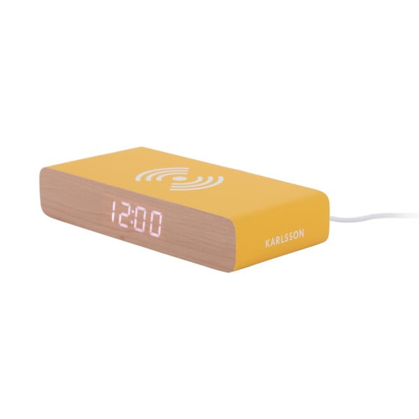 Ceas deșteptător digital cu încărcător wireless Retro Flat LED – Karlsson-image-2