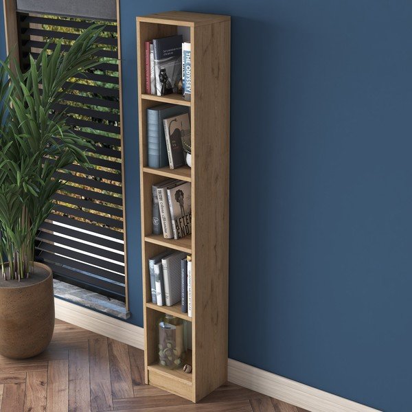 Bibliotecă cu aspect de lemn de nuc 30x170 cm Allen – Kalune Design-image-3