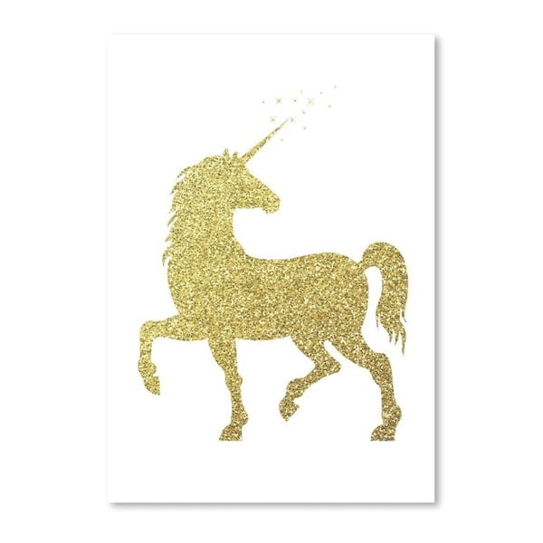 Poster Americanflat Glitter Unicorn, 30 x 42 cm