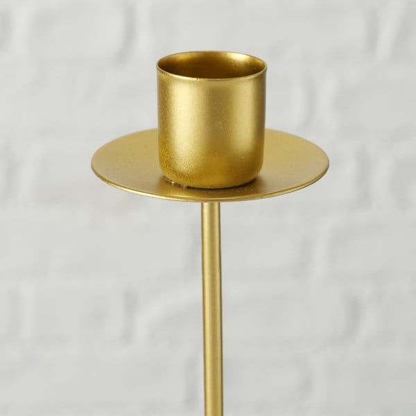 Set 3 sfeșnice Boltze Kimo, auriu-image-1