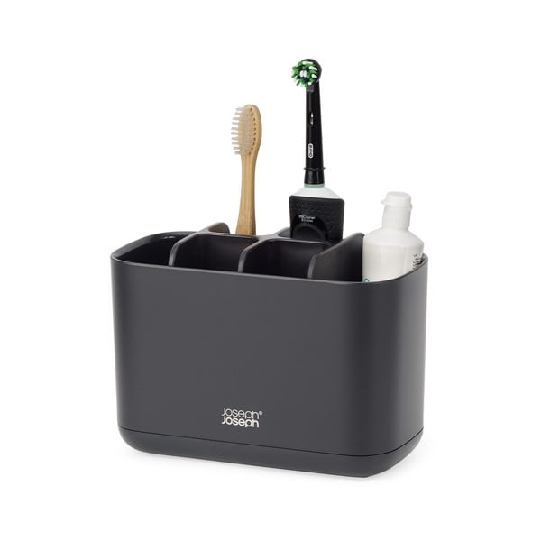 Suport pentru periuța de dinți negru din plastic EasyStore – Joseph Joseph