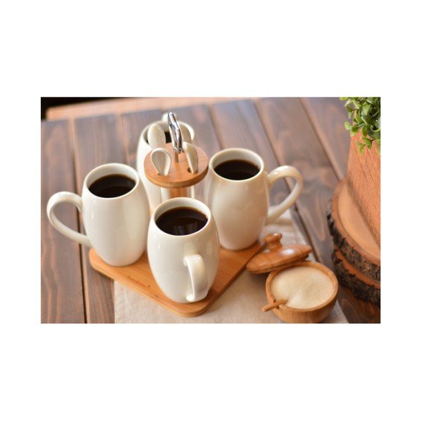 Set din porțelan și bambus pentru cafea Bambum Suedo-image-1