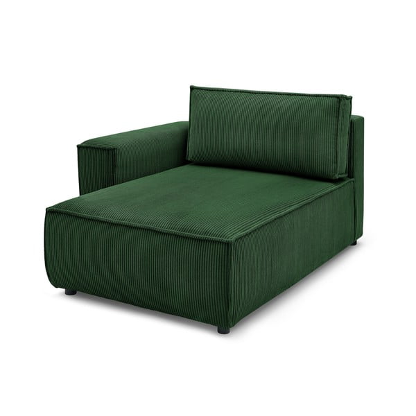 Modul pentru canapea verde cu tapițerie din catifea reiată  (cu colț pe partea stângă ) Nihad modular – Bobochic Paris
