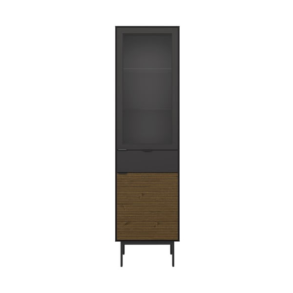 Bibliotecă negru/maro cu aspect de lemn de pin 51x190 cm Soma - Tvilum