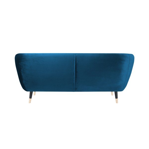 Canapea Mazzini Sofas BENITO cu picioare negre, albastru, 158 cm-image-4