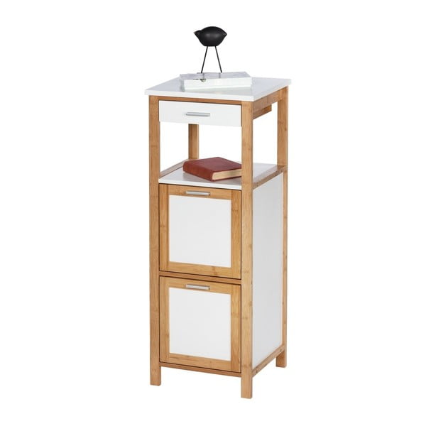 Dulap din bambus pentru baie cu 2 rafturi și spații de depozitare Wenko Finja-image-2