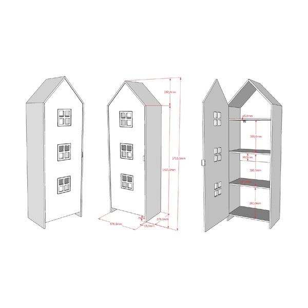 Șifonier de copii 173x171,5 cm CASAMI BRUGES – Vipack-image-3