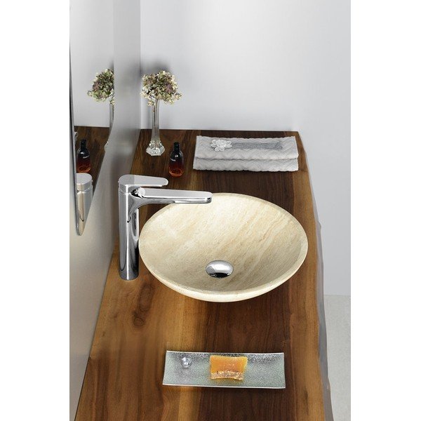 Chiuvetă crem rotundă din piatră ø 40 cm Blok 1 – Sapho-image-1