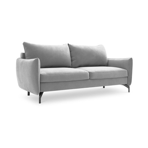 Canapea extensibilă cu tapițerie de catifea Interieurs 86 Stendhal, gri deschis-image-3