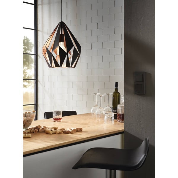 Lustră neagră cu abajur din metal ø 31 cm CARLTON 1 – EGLO-image-1