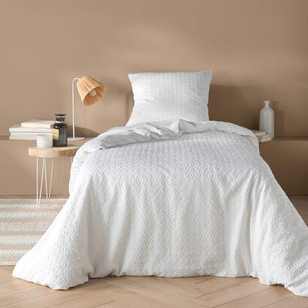 Lenjerie de pat albă din microfibră pentru pat de o persoană 140x200 cm Litea – douceur d'intérieur