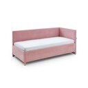 Pat pentru copii  roz pe colț tapițat cu spațiu de depozitare cu somieră 90x200 cm Cool – Meise Möbel