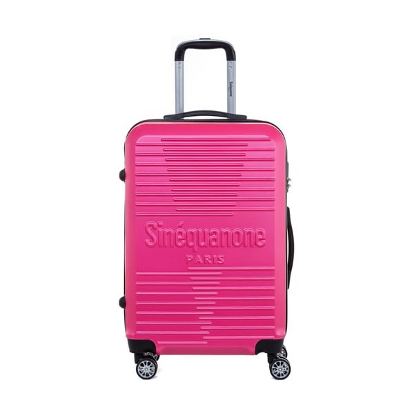 Valiză călătorii pe roți cu încuietoare metalică SINEQUANONE Trimy, 71 l, roz