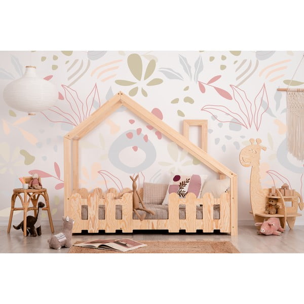 Pat pentru copii în formă de căsuță 70x140 cm Dudu - Adeko-image-1