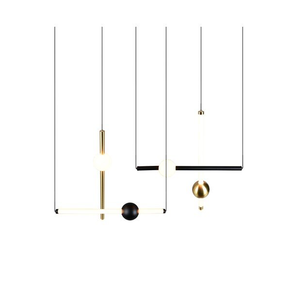 Lustră neagră/aurie LED cu intensitate reglabilă Melita – Trio-image-4