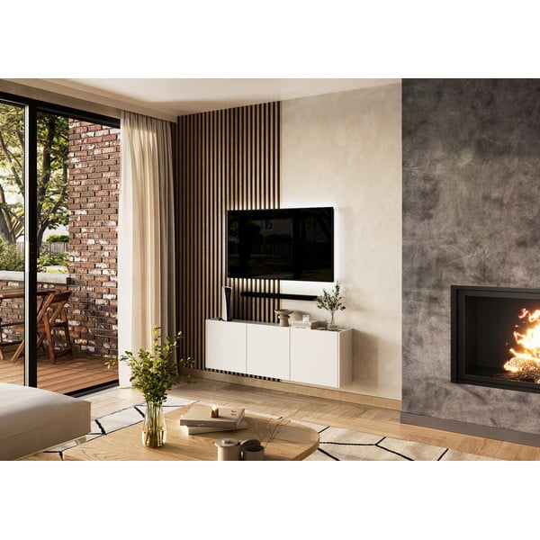 Comodă TV albă 138x45 cm Piana – Germania-image-1