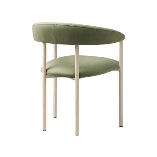 Scaun de living verde/crem cu cotiere tapițat Lea – Micadoni -image-2