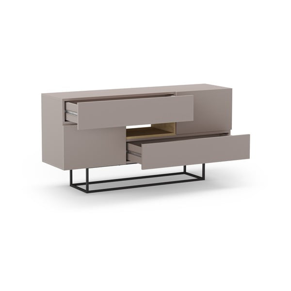 Comodă gri/bej joasă 145x82 cm Titan – Marckeric-image-4