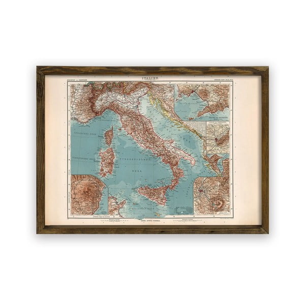 Tablou cu ramă din lemn Italy, 70 x 50 cm
