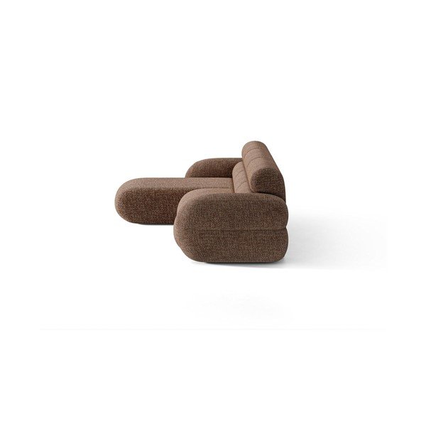 Colțar maro cu tapițerie din chenille (cu colț pe partea stângă/cu șezlong) Neo – Micadoni -image-2