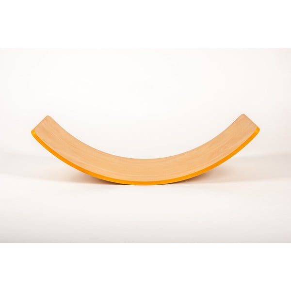 Placă de echilibru din lemn de fag Utukutu, lungime 82 cm, margine portocalie