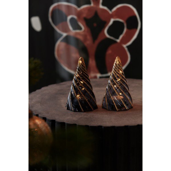 Decorațiuni luminoase negre 2 buc. cu baterii ø 6 cm Vilma Tree – Sirius-image-1