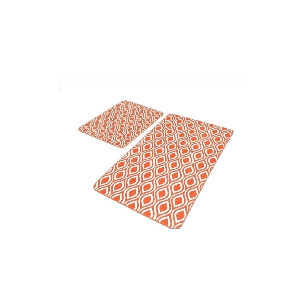 Covorașe de baie portocalii 2 buc. din catifea 60x100 cm – Mila Home