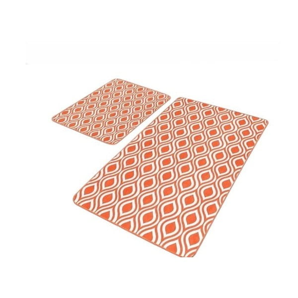 Covorașe de baie portocalii 2 buc. din catifea 60x100 cm – Mila Home