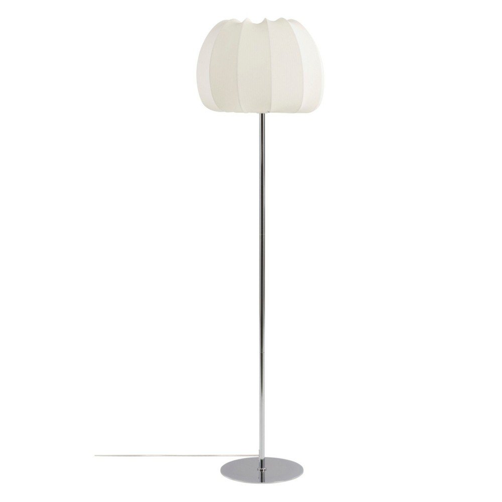 Lampadar alb/argintiu lucios din material textil (înălțime 150 cm) Pion – Jotex
