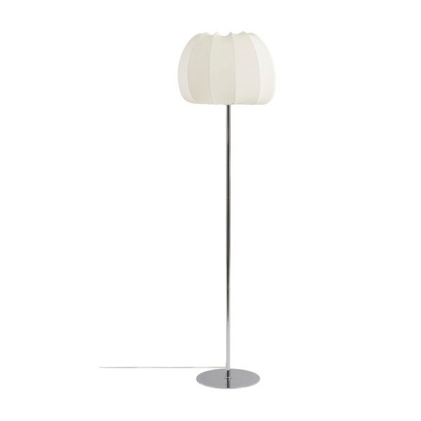 Lampadar alb/argintiu lucios din material textil (înălțime 150 cm) Pion – Jotex