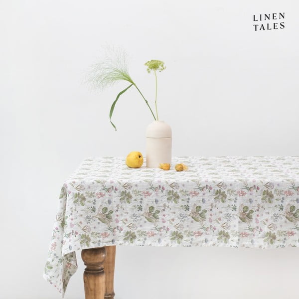 Față de masă din in 140x300 cm White Botany – Linen Tales-image-1