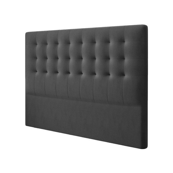 Tăblie pentru pat cu tapițerie de catifea Windsor & Co Sofas Athena, 180 x 120 cm, gri închis-image-2