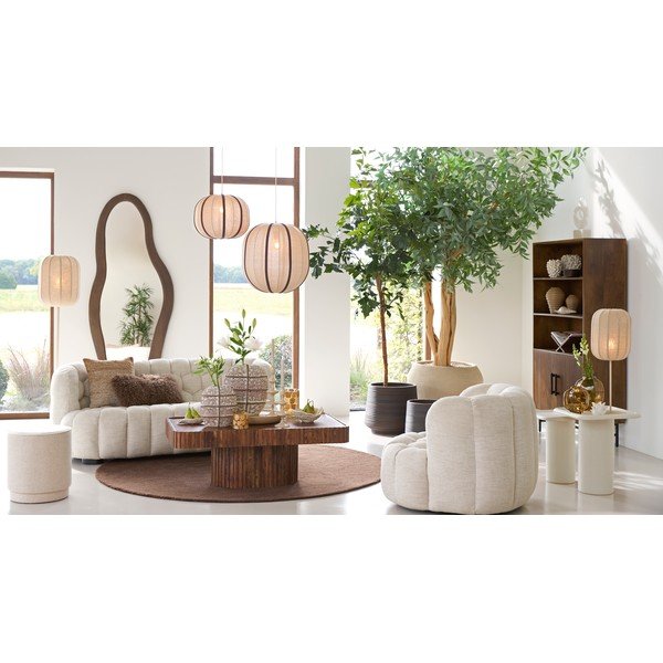 Lustră crem cu abajur textil Esmiria – Light & Living-image-1