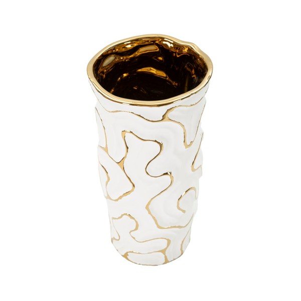 Vază albă-aurie din ceramică (înălțime 25 cm) Adore – Mauro Ferretti-image-2