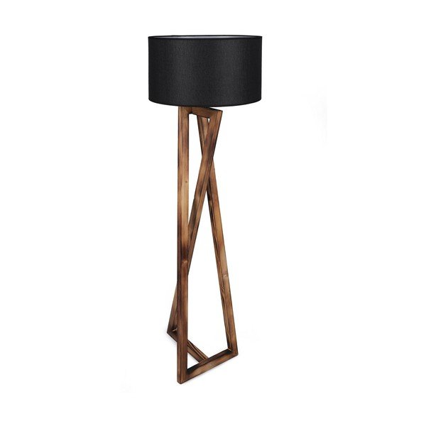 Lampadar negru/maro cu abajur textil (înălțime 149 cm) Maçka – Opviq lights-image-4